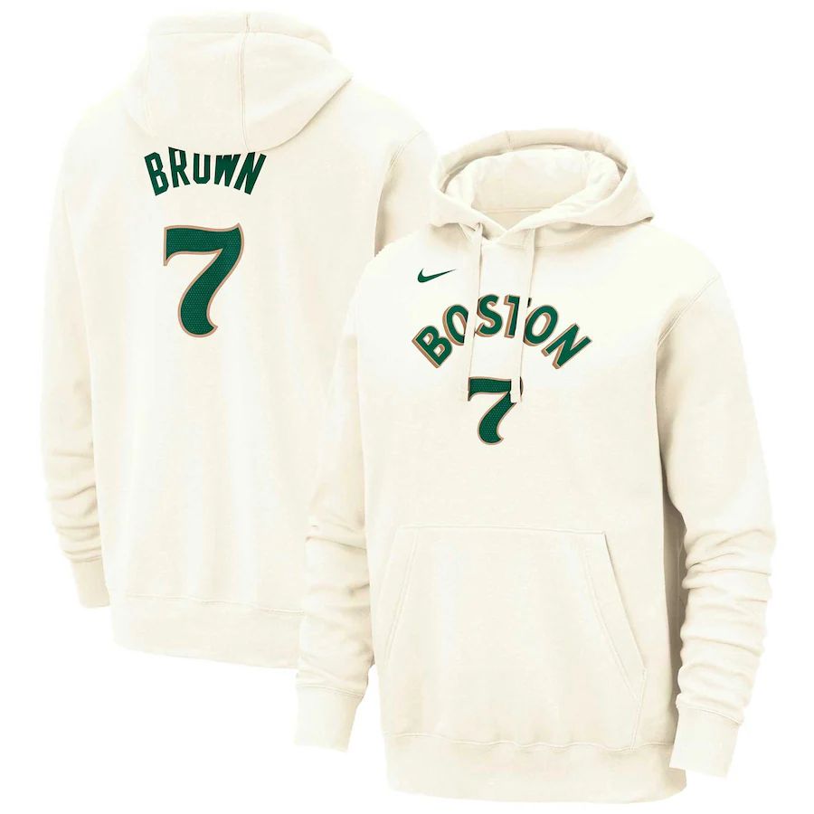Men Boston Celtics 7 Brown Cream Nike Season city version Sweatshirts 23-24 NBA Jersey